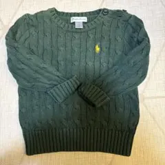 Ralph Lauren ケーブルニットセーター 18M ダークグリーン