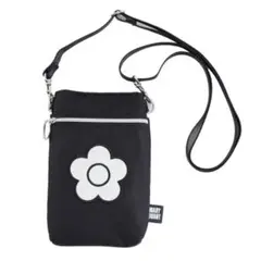 MARY QUANT ブラック フラワーモチーフ バッグ