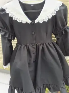 2WAY　ブラックレース襟ワンピース 　12号　冠婚葬祭　フォーマル　卒園式