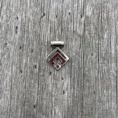 シルバー ネックレス用ペンダント 赤
