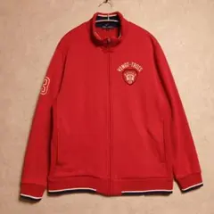 ​23区GOLF LL 背面ビッグロゴ ジップアップ ブルゾン 赤 裏起毛