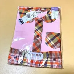 未使用★ベビーウェア★半袖長ズボン（前開き型）ミミポポ★80サイズ★チェック柄のサムネイル