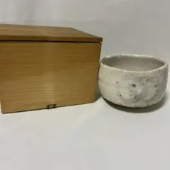 白志野 抹茶碗 合箱 仕覆 美濃焼 茶道具　茶器　陶器