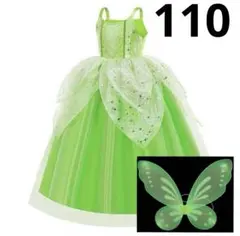 ティンカーベル ハロウィン コスプレ 衣装 ワンピース　ドレス　羽根