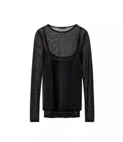 ZARA ダブルソフトシャツ　BLK サイズL 新品のサムネイル