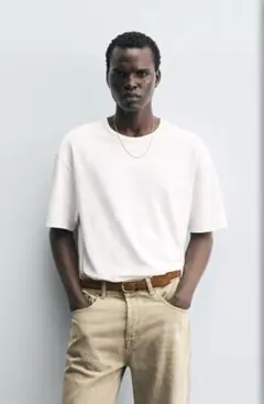 コントラストステッチTシャツ ホワイト ZARA 白T 完売品