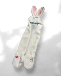 ディズニー 不思議の国のアリス 白ウサギ マフラー キャップ ファンキャップ