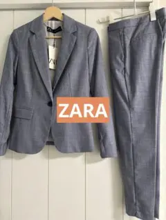 新品！ ZARA パンツスーツ上下セットアップ ブルー　春夏用　9号ぐらいのサムネイル