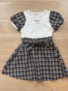 JENNI love チェック柄 半袖ワンピース 130cm