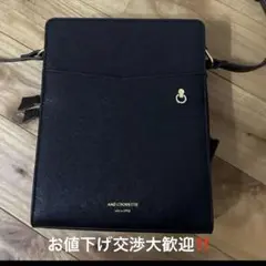 y2k a.testoni ショルダーバッグ サコッシュ レザー ロゴ金具 黒金