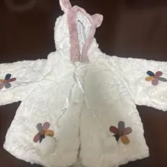 ウサギ耳付きホワイトアウター 11号