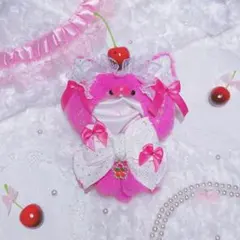 【裏地付】ねこ026 ぬい服　着ぐるみ　11cm おすわり　さくらんぼ