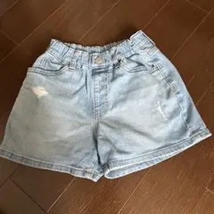 ユニクロ ショートパンツ 120 デニム　ダメージ半ズボン