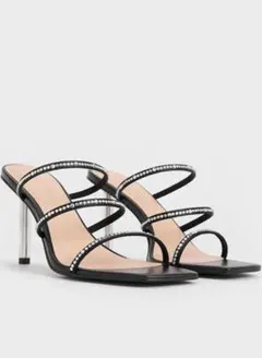 最終値下価格‼️CHARLES&KEITH　ストラップサンダル ラメミュールのサムネイル