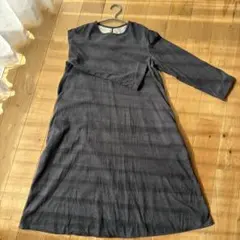 無印良品　コットン100% 長袖ワンピース　秋冬春　グレー