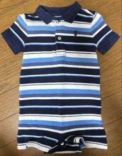 ラルフローレン 9M ロンパース a ボーダー 青