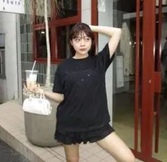 Hotter Than Hell 半袖グリッターTシャツ ブラック