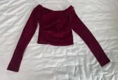 GRL(グレイル)3Wayドレープカシュクールトップス ボルドー