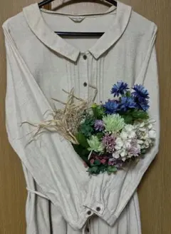 サマンサモスモス　ロングワンピース　衿付き前開きワンピース　　SM2