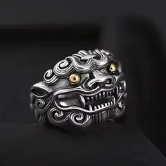 メンズ　レディース　シルバー 獅子　デザイン リング　フリー ライオン 指輪