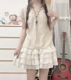 フリル ミニワンピース ピンク レース平成レトロ姫ギャル Y2K 森ガール