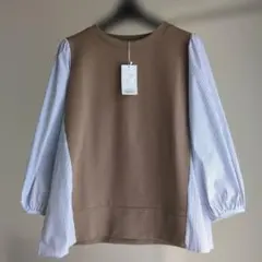 未使用品・URBAN RESEARCH ブラウン・ストライプ長袖トップス
