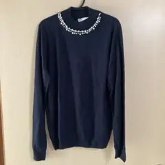 earth music&ecology ビジューハイネックニット L