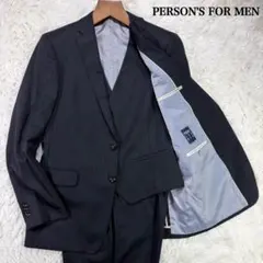【大きいサイズ】パーソンズフォーメン スリーピーススーツ ブラック A7 XL