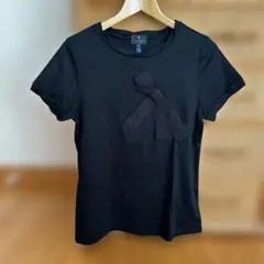 値下げ‼️ LANVIN コレクション　リボン付きブラック半袖Tシャツ