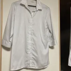 ORIHICA ストライプ　 七分袖シャツ Lサイズ