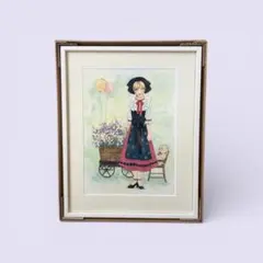 村山きおえ「私の人形」油彩8号 二紀会同人 日動画廊ラベル 額装 人物画 少女画 村山きおえ「私の人形」油彩8号 二紀会同人 日動画廊ラベル 額装 人物
