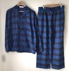 新品ジェラートピケオムチェックパジャマセットアップM