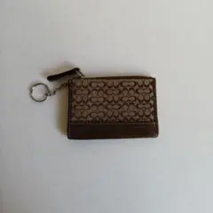 ●COACH／コインケース／ブラウン／ロゴパターン