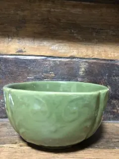 茶道具 美濃焼茶碗 桂山窯 和田和文作 桐箱 黄布 織部釉未使用美品