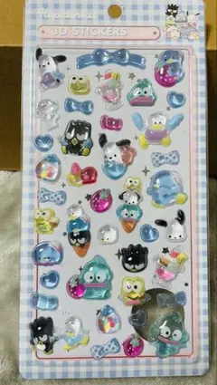 はぴだんぷいポチャこ　バツ丸　　3Dシール　硬い　凹まない