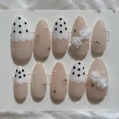 ドットネイル レースネイル ネイルチップ ハンドメイド