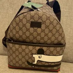 GUCCI チルドレンGGスプリーム ドッグプリント リュック