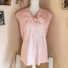 昭和レトロ ヴィンテージ 襟元がセーラータイプ激レア珍しいストライプのシャツ