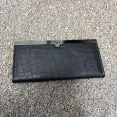 黒 クロコダイル型押し 長財布