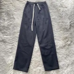 【極暖】裏起毛 ワイドパンツ チャコールグレー サイズ8 (L相当)