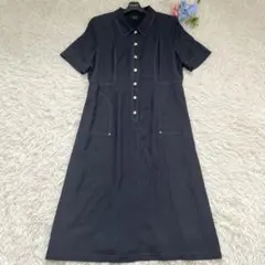 美品♡leilian レリアン デニム 半袖 ワンピース シャツ 大きいサイズ