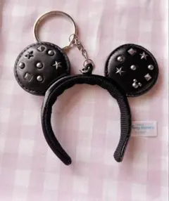ディズニー カチューシャキーホルダー 黒 ブラック