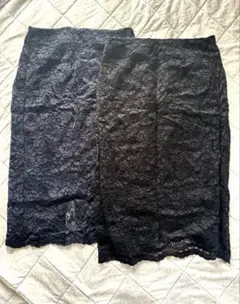 GU 黒・ネイビー レース タイトスカート S