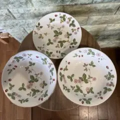 Wedgwood ワイルドストロベリー ボウル 3枚セット BONE CHINA