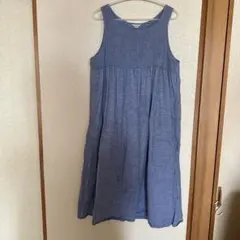 サマンサモスモス 綿麻　ノースリーブギャザーワンピース