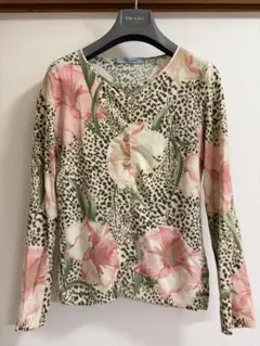 BLUMARINE レオパード　花　カーディガン　ベージュのサムネイル