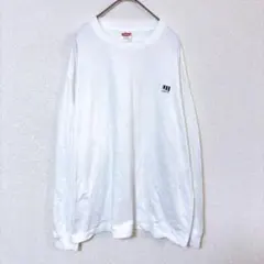 ユナイテッドアスレ　ロンT　メンズL　白色　ワンポイントプリント　綿100％