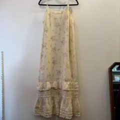 カネコイサオピンクハウス花柄キャミワンピース フリル付き