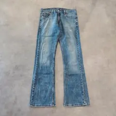 リーバイス527 Levis W33 フレア ブーツ 青 古着 ヒゲ 23916