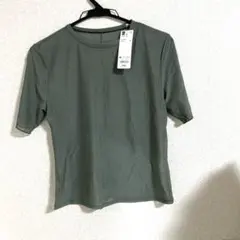 GU シアーT(半袖) グリーン　新品